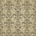 Gold flowers seamless pattern. Vector abstract floral background. Golden decorative design with geometric shapes and elements. Royalty Free Stock Photo